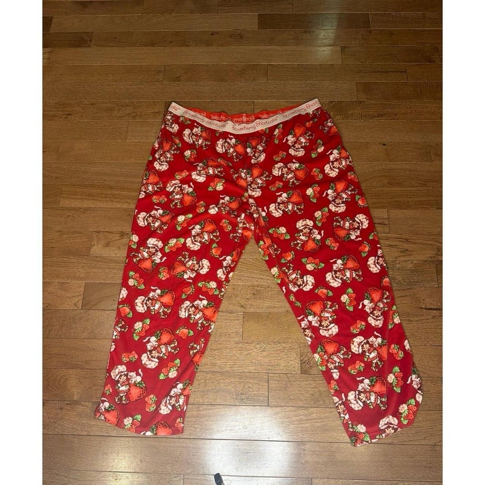 Strawberry Shortcake Pajama Pants Red Fruit Pattern Women's 3XL 22W-24W